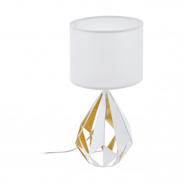 Lámpara de mesa SERIE Blanco, oro miel / Blanco