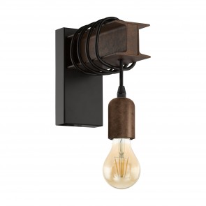 Lámpara de pared SERIE Negro, marrón / 