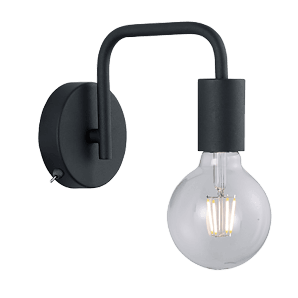 Aplique de PlC!stico de color Estera negra potencia 11 3000K IP44