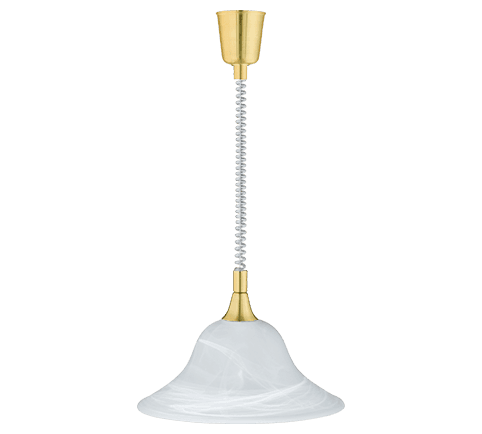 Lámpara Colgante VIOLA Ø39cm Alabastro y Latón Mate - Regulable y Eficiente Energéticamente - Color: Bronce mate - Material: Metal