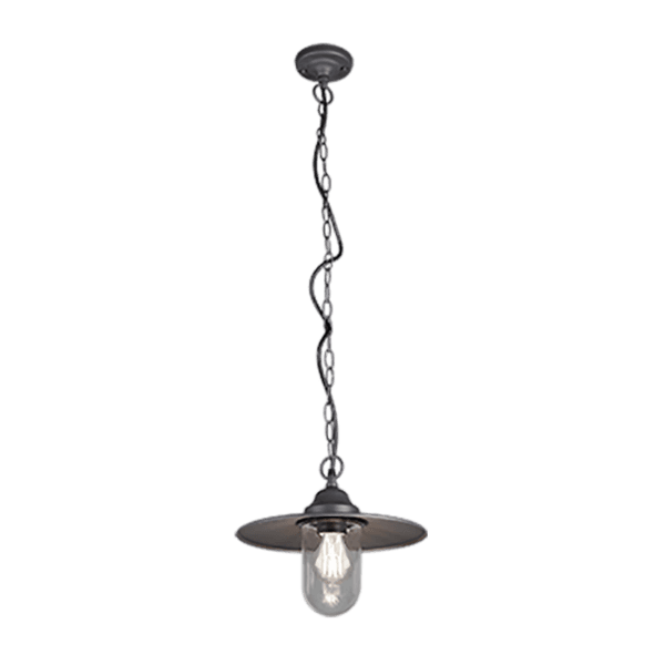 Lámpara Colgante BRENTA Antracita para Exteriores - Diseño Vintage y Eficiencia LED - Color: Antracita - Material: Aluminio fundido
