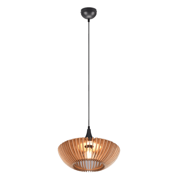 Lámpara Colgante COLINO de Madera y Metal Antracita - Elegancia y Eficiencia Energética - Color: Antracita - Material: Metal