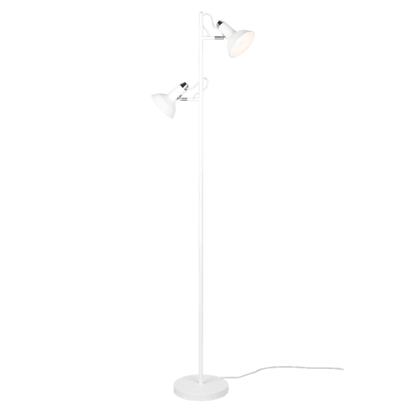 Lámpara de Pie ROXIE Blanca Mate con 2 Focos Móviles | Eficiencia Energética LED - Color: Estera blanca - Material: Metal