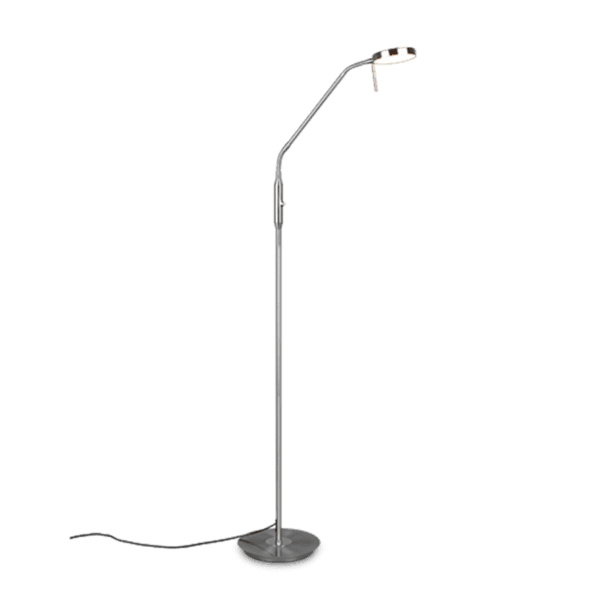 Lámpara de Pie MONZA LED en Níquel Mate - Regulador de Intensidad y Alta Eficiencia Energética - Color: Níquel mate - Material: Metal - Tipo de Luz: LED - Lúmenes: 1400 - Temperatura: 2300+3000+4000K