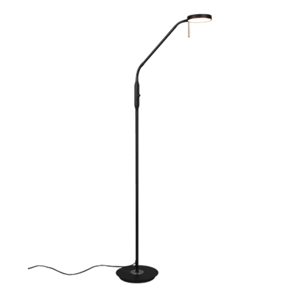 Lámpara de Pie MONZA LED Negra con Regulador de Intensidad y Tecnología Eficiente - Color: Estera negra - Material: Metal - Tipo de Luz: LED - Lúmenes: 1400 - Temperatura: 2300+3000+4000K