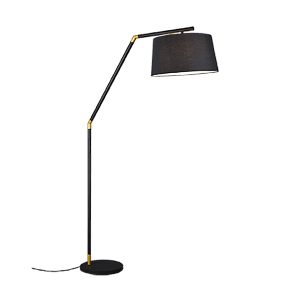 Lámpara de pie TRACY moderna en metal negro - iluminación LED eficiente y elegante - Color: Estera negra - Material: Metal