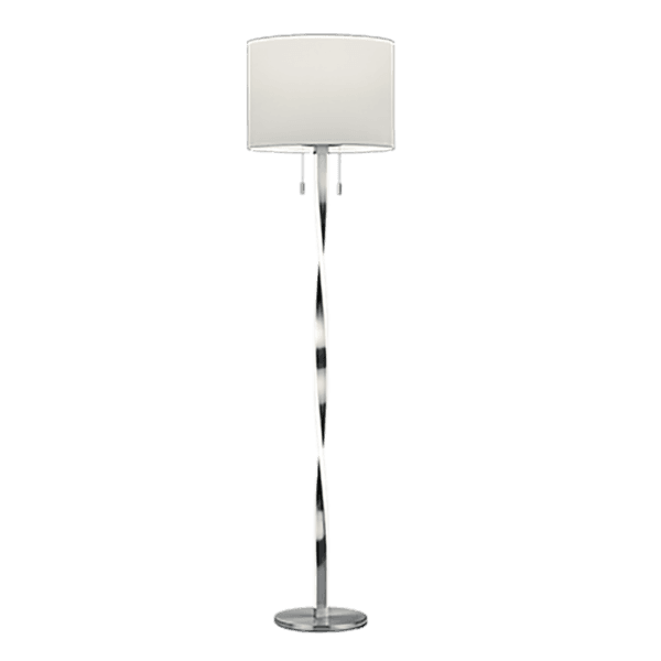 Lámpara de Pie NANDOR LED 160 cm - Estilo Moderno con Pantalla Blanco y Base Níquel Mate - Color: Níquel mate - Material: Metal - Tipo de Luz: LED - Lúmenes: 700 - Temperatura: 3000K