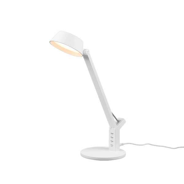 Lámpara de Sobremesa AVA LED Blanca con Regulador Sensor, Carga USB y Eficiencia Energética - Color: Estera blanca - Material: Plástico - Tipo de Luz: LED - Lúmenes: 600 - Temperatura: 3000+4000+6500K