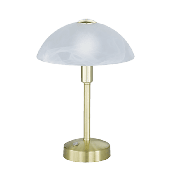Lámpara Sobremesa DONNA de Metal y Cristal Alabastro con Regulador Táctil y LED - Color: Bronce mate - Material: Metal - Tipo de Luz: LED - Lúmenes: 450 - Temperatura: 3000K