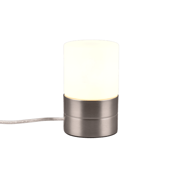 Lámpara de Sobremesa ARY II en Níquel Mate y Cristal Blanco - Eficiencia LED - Color: Níquel mate - Material: Metal