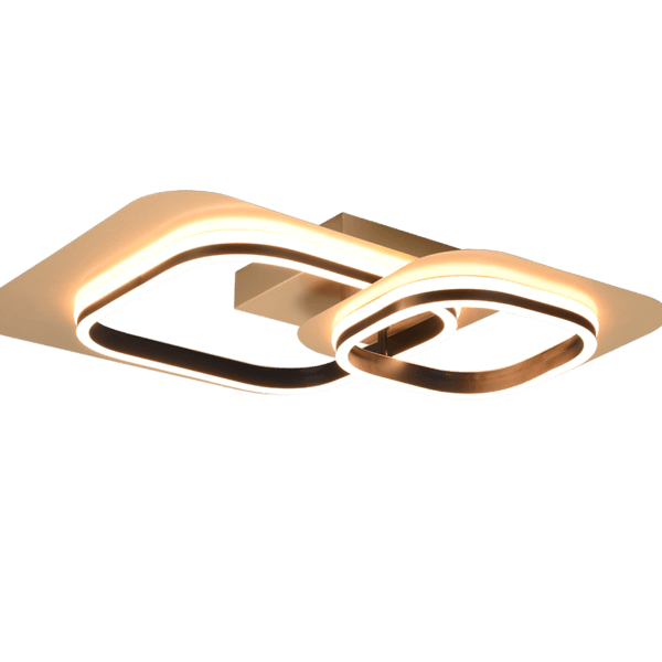 Lámpara de Techo LUGO LED Regulable Negro Mate y Dorado - Elegancia y Eficiencia Energética - Color: Schwarz-Gold - Material: Metal - Tipo de Luz: LED - Lúmenes: 3400 - Temperatura: 3000K