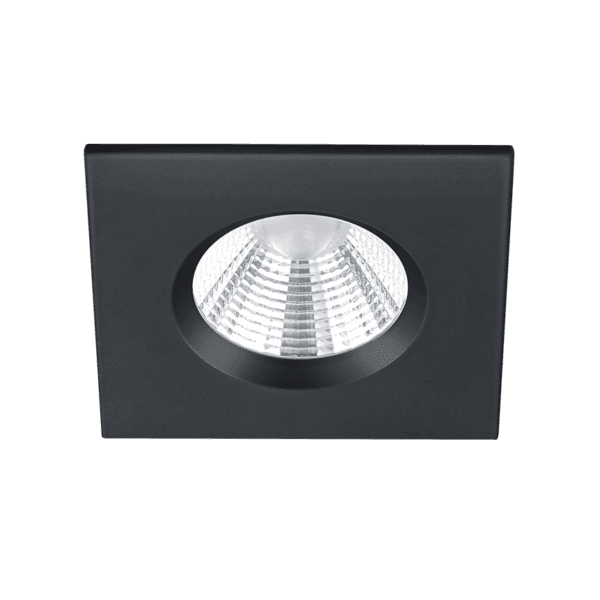 Foco Empotrable Cuadrado ZAGROS Negro Mate LED IP65 - Eficiencia Energética y Diseño Moderno - Color: Estera negra - Material: Metal - Tipo de Luz: LED - Lúmenes: 345.0 - Temperatura: 3000K