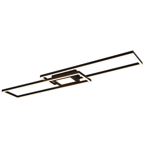 Luminaria LED GANADO Negra: Iluminación Ajustable RGB y Eficiencia Energética - Color: Estera negra - Material: Metal - Tipo de Luz: LED - Lúmenes: 4300 - Temperatura: 2700 - 6500K