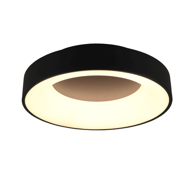 Lámpara de Techo GIRONA en Negro Mate - Eficiencia LED y Regulador SWITCH Minimalista - Color: Estera negra - Material: Metal - Tipo de Luz: LED - Lúmenes: 3100 - Temperatura: 3000K