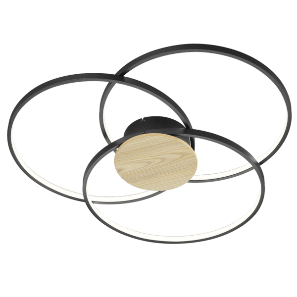 Lámpara de Techo SEDONA - Regulable, 80 cm, Eficiencia Energética y Diseño Moderno en Aluminio Negro - Color: Estera negra - Material: Aluminio - Tipo de Luz: LED - Lúmenes: 4800 - Temperatura: 3000K