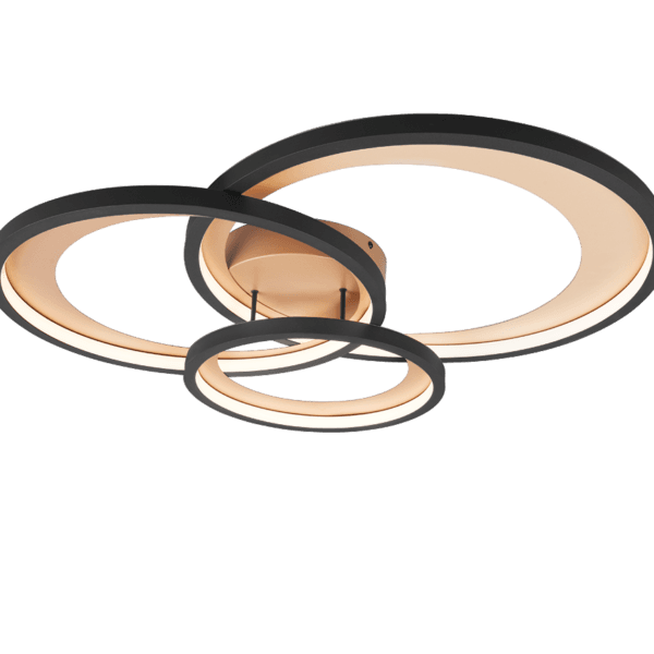 Lámpara GRANADA LED Bicolor Negra y Dorada - Regulador SWITCH y Eficiencia Energética - Color: Estera negra - Material: Metal - Tipo de Luz: LED - Lúmenes: 4300 - Temperatura: 3000K