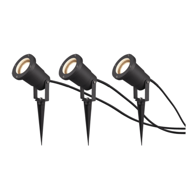 Luces de Exterior UBANGI - Juego de 3 Focos Antracita IP65 para Jardín y Ahorro Energético - Color: Antracita - Material: Aluminio fundido