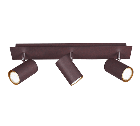 Proyector MARLEY de 3 Llamas en Color Óxido – Iluminación Eficiente y Elegante - Color: Óxido - Material: Metal