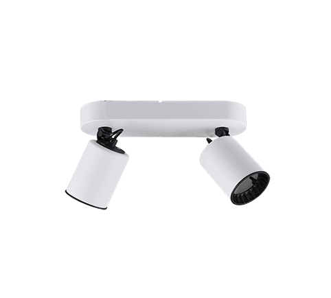 Foco de Pared PAGO - 2 Llamas, Blanco Mate, Iluminación LED Eficiente, 24x15 cm - Color: Estera blanca - Material: Metal