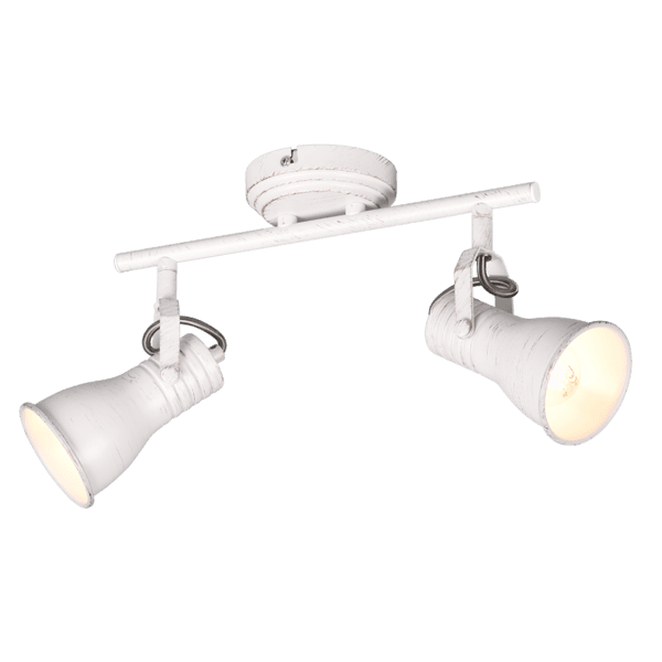 Foco de Techo STEAM Industrial Vintage Blanco Envejecido - Ahorra Energía con LED - Color: Blanco decapé - Material: Metal