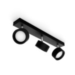 Regleta 3 Focos Philips LED Negra