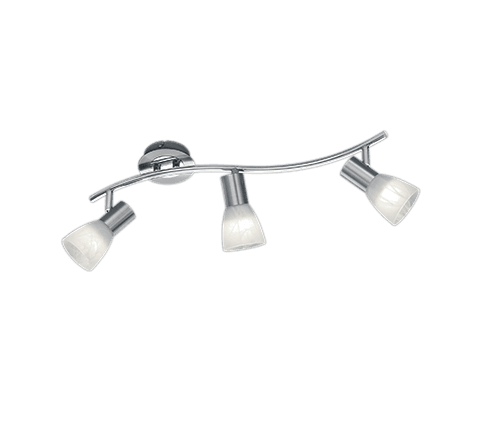 Foco LED de Tres Luces LEVISTO Níquel Mate y Alabastro - Eficiencia Energética y Estilo - Color: Níquel mate - Material: Metal - Tipo de Luz: LED - Lúmenes: 470 - Temperatura: 3000K