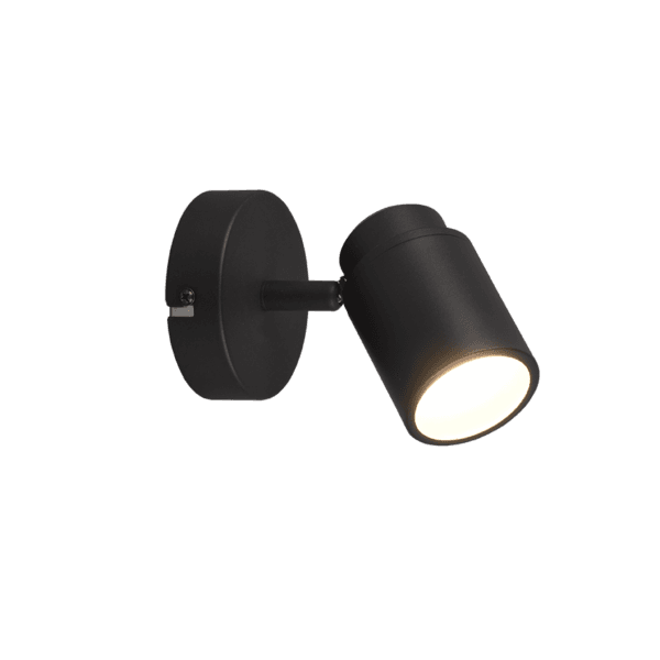 Foco ANGELO Negro Mate IP44 - Iluminación Selectiva y Eficiente para Baños y Lavanderías - Color: Estera negra