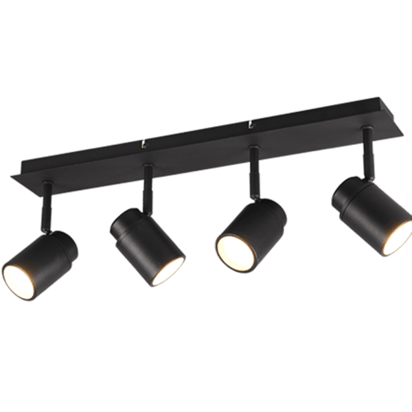 Foco ANGELO Negro Mate IP44 - Iluminación Selectiva y Eficiente para Baños  Color: Estera negra