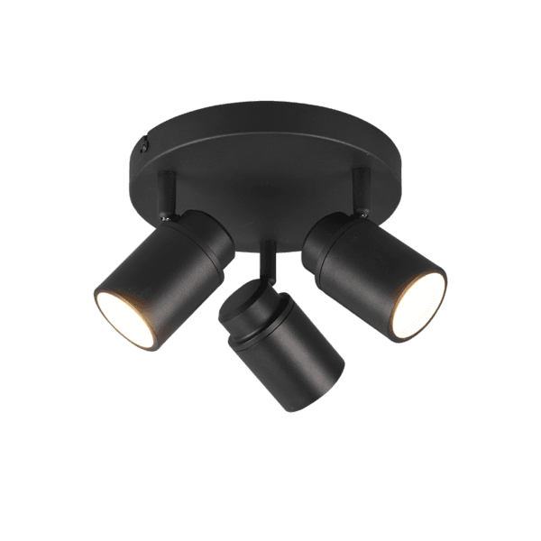 Foco ANGELO Negro Mate IP44 - Iluminación Selectiva y Eficiente para Baños y Lavanderías - Color: Estera negra - Material: Metal