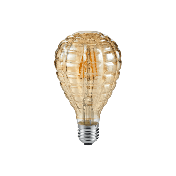 Bombilla LED Filamento E27 Gota Ámbar - Eficiencia Energética y Estilo Moderno - Color: Ámbar - Material: Metal - Tipo de Luz: LED - Lúmenes: 360 - Temperatura: 2700K
