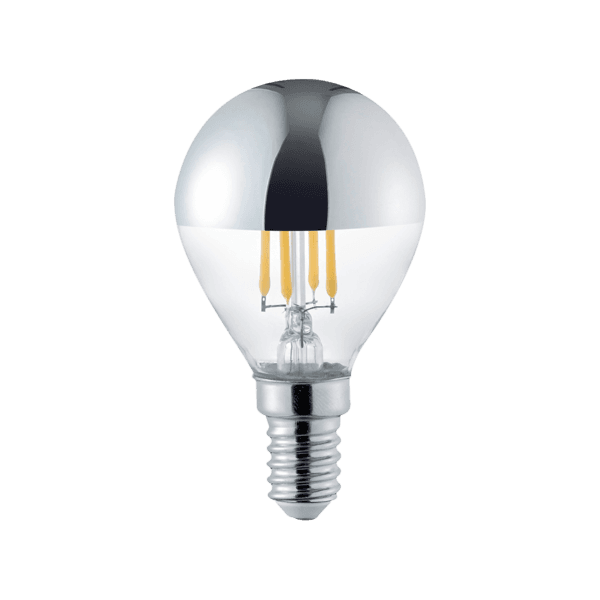 Faro de Espejo LED E14 Cristal Transparente y Cromo - Eficiencia Energética y Estilo Moderno - Color: Cromo - Material: Vidrio - Tipo de Luz: LED - Lúmenes: 420 - Temperatura: 2800K