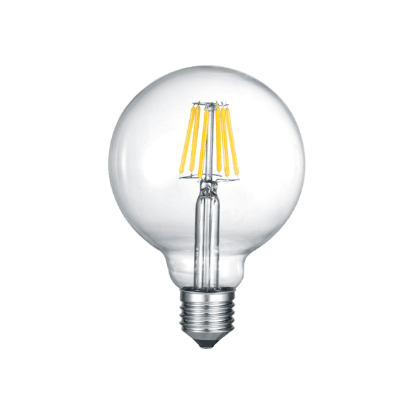 Lámpara de Filamento LED Retro - Luz Cálida y Eficiencia Energética - Color: Transparente claro - Material: Vidrio - Tipo de Luz: LED - Lúmenes: 806.0 - Temperatura: 2700K