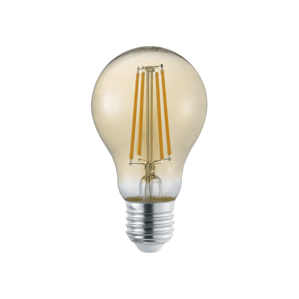 Bombilla LED Filamento E27 Ámbar - Luz Cálida y Eficiencia Energética - Color: Ámbar - Material: Metal - Tipo de Luz: LED - Lúmenes: 470 - Temperatura: 3000K