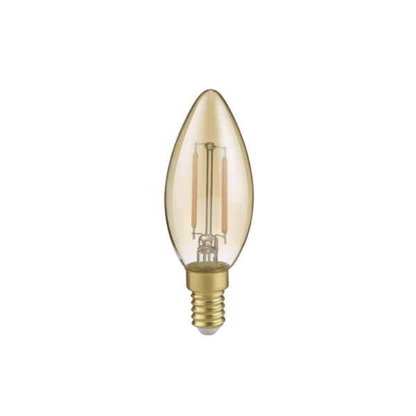 Vela LED TRIO E14 Ámbar - Iluminación Vintage, Eficiencia Energética y Luz Cálida - Color: Ámbar - Material: Vidrio - Tipo de Luz: LED - Lúmenes: 225.0 - Temperatura: 2700K