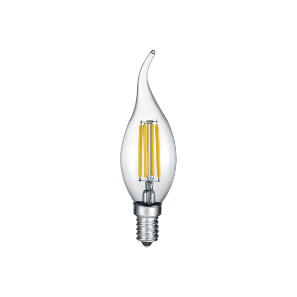 VIECO Vela LED E14 Blanco Cálido - Eficiencia Energética y Diseño Moderno - Color: Transparente claro - Material: Metal - Tipo de Luz: LED - Lúmenes: 470 - Temperatura: 2700K
