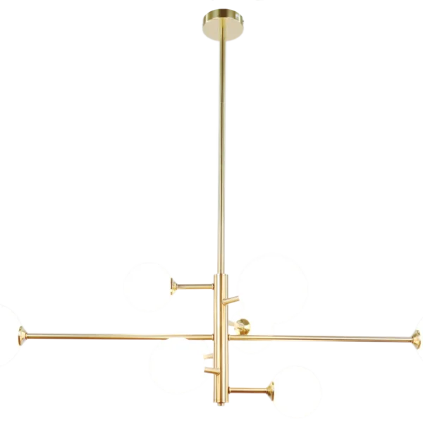 Lampara 8L Oro Laton Cr Bola Opal G9