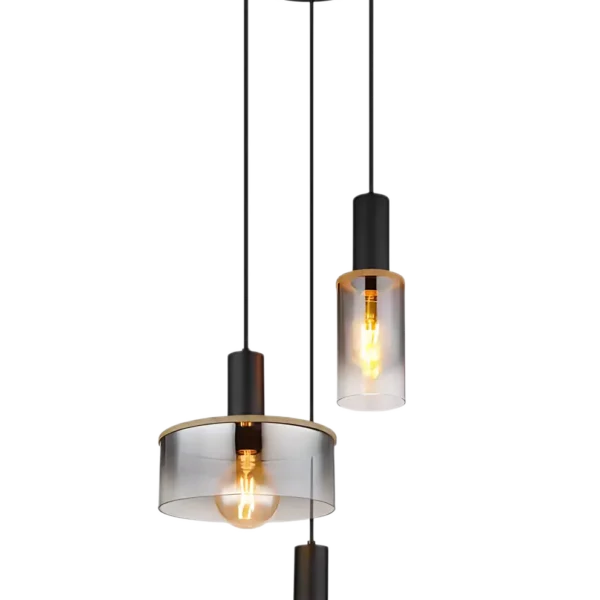 Lampara 3L Cristal Fume Varios Cristales  E27
