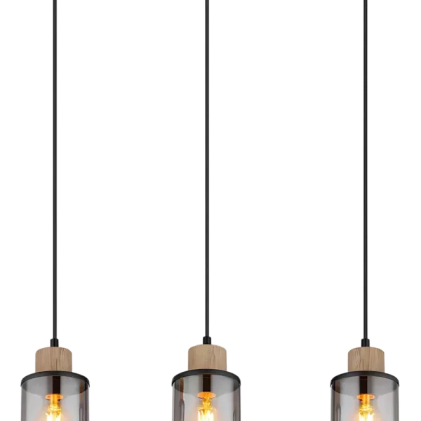 Lampara 3L Cristal Cilindro Fume E27