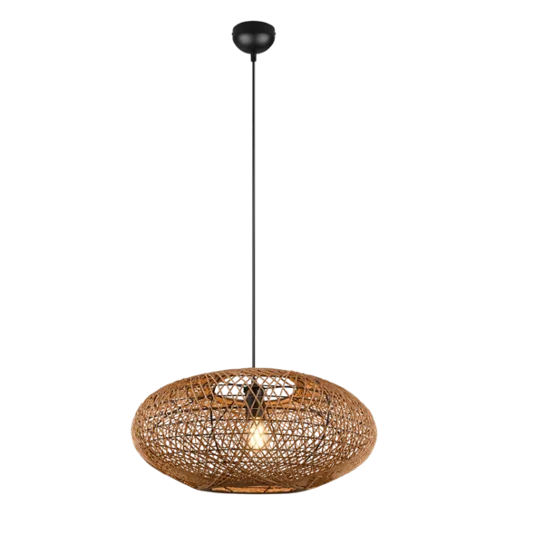 Colgante Mimbre 50Cm Oval 1 Luz