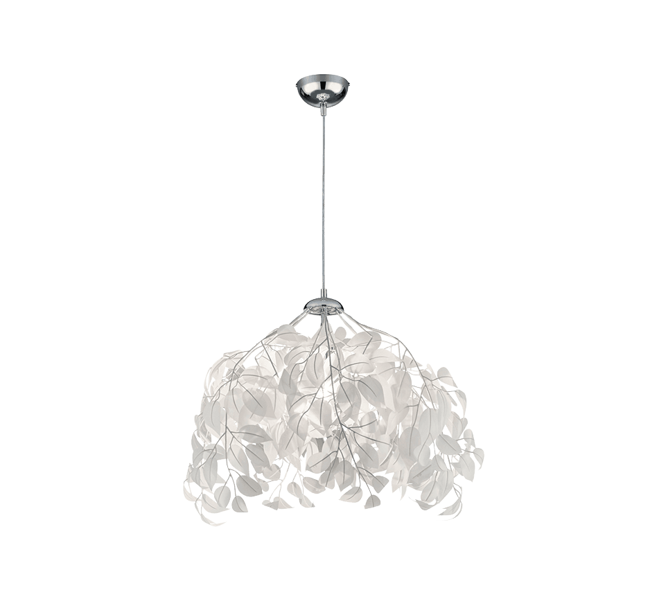R10461901 Lámpara Colgante LEAVY de Hojas Blancas - Iluminación LED Eficiente y Estilo Moderno - Color: Cromo - Material: Metal