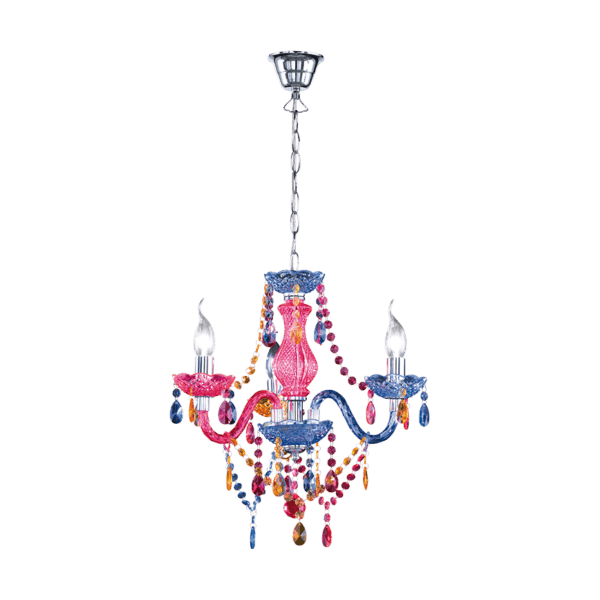 Lámpara de Araña LÜSTER 3 Luces - Diseño Moderno, 150 cm, Eficiencia Energética LED - Color: Cromo - Material: Metal