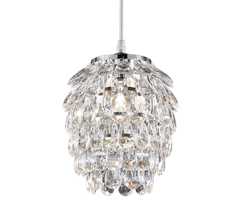 Lámpara Colgante PETTY 20 cm - Glamour y Brillo en Metal Cromado, Ideal para LED - Color: Cromo - Material: Metal