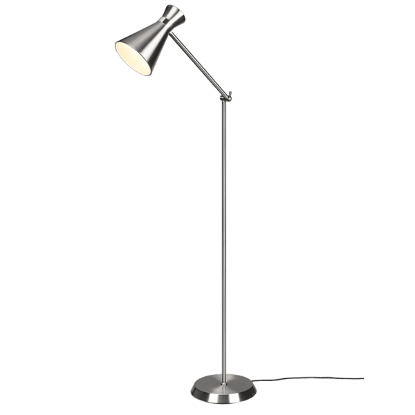 Lámpara de Pie ENZO - Diseño Minimalista en Níquel Mate, Eficiencia LED y Estilo Moderno - Color: Níquel mate - Material: Metal