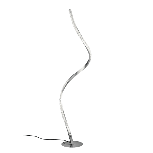 Lámpara de Pie RUBIN RGBW - Diseño Moderno LED, Regulable y Función Noche, 116 cm - Color: Aluminio pulido - Material: Metal - Tipo de Luz: LED - Lúmenes: 810 - Temperatura: 3000K