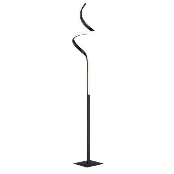 Lámpara de Pie COURSE - LED con Regulador, Diseño Moderno en Negro Mate - Color: Estera negra - Material: Metal - Tipo de Luz: LED - Lúmenes: 1150 - Temperatura: 3000K