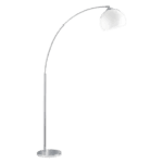 Lámpara de Arco BRASILIA Blanca - Diseño Elegante, Ahorra Energía hasta 80% - Color: Cromo - Material: Metal