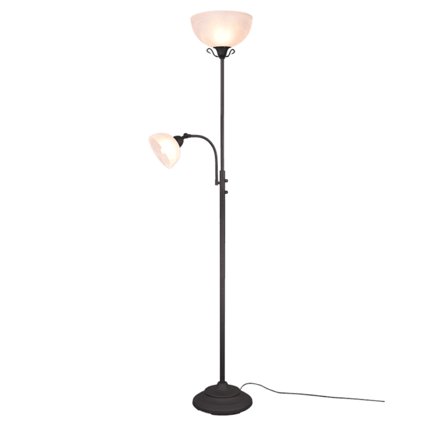 Lámpara de Pie Decorativa COUNTRY Óxido con Brazo de Lectura - Estilo Rústico y Eficiente - Color: Óxido - Material: Metal