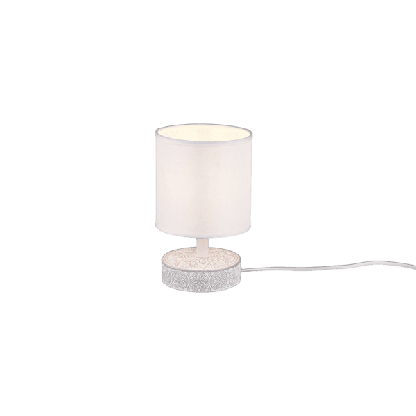 Lámpara de Sobremesa MARIE en Blanco Brillante - Estilo Vintage y Eficiencia Energética - Color: Blanco - Material: Cerámica