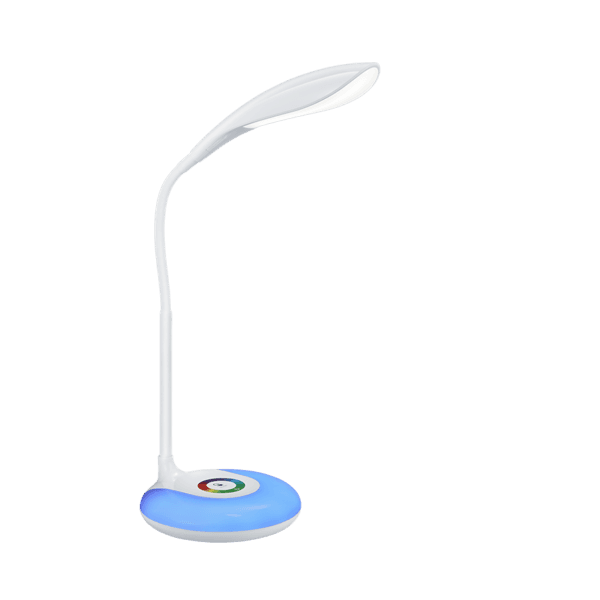 Lámpara de Sobremesa KRAIT con RGB - Diseño Elegante y Eficiencia LED, 34 cm Blancas - Color: Blanco - Material: Plástico - Tipo de Luz: LED - Lúmenes: 300 - Temperatura: 3000K