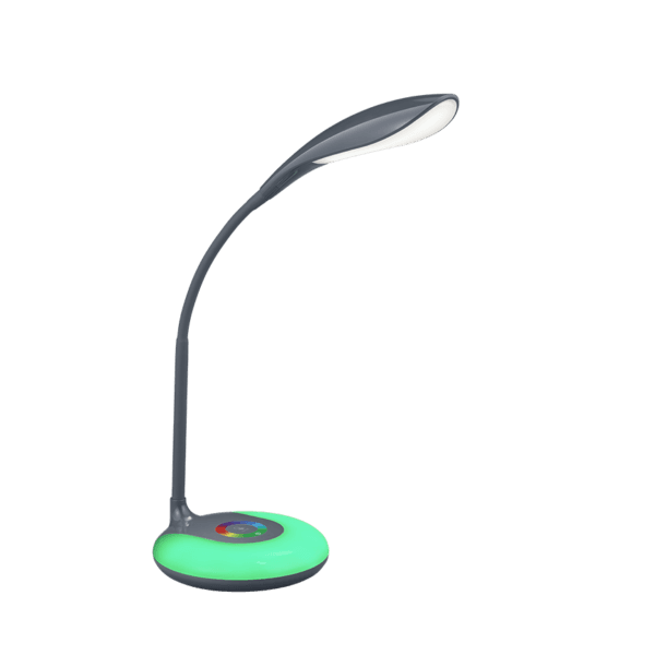 Lámpara de Sobremesa KRAIT LED RGB - Diseño Elegante Antracita, Eficiencia Energética - Color: Antracita - Material: Plástico - Tipo de Luz: LED - Lúmenes: 300 - Temperatura: 3000K